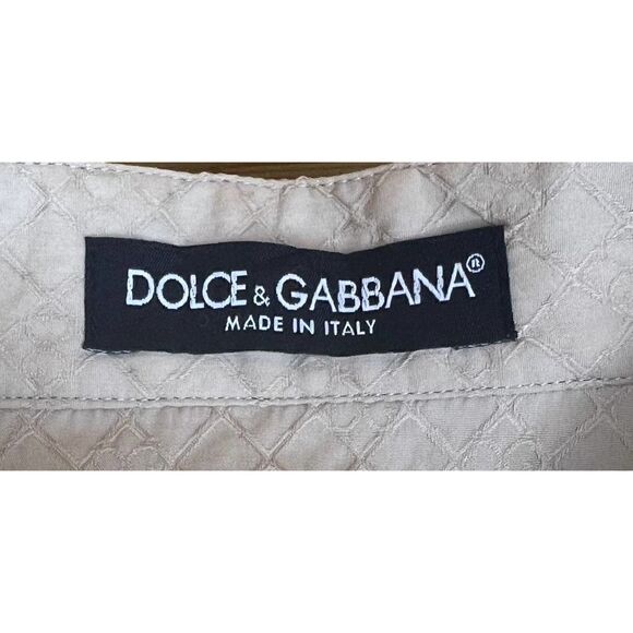 Dolce & Gabbana Khaki Cotton Button Front Shirt Size 42 - Picture 7 of 7